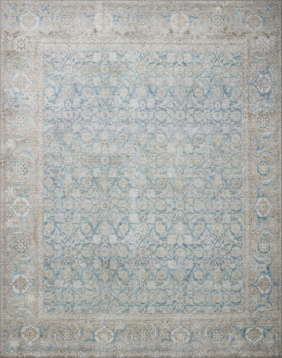 WYNTWYN-10OCSI5076 5 ft. x 7 ft. 6 in. Wynter Power Loomed Traditional Rectangle Area Rug, Ocean & Silver