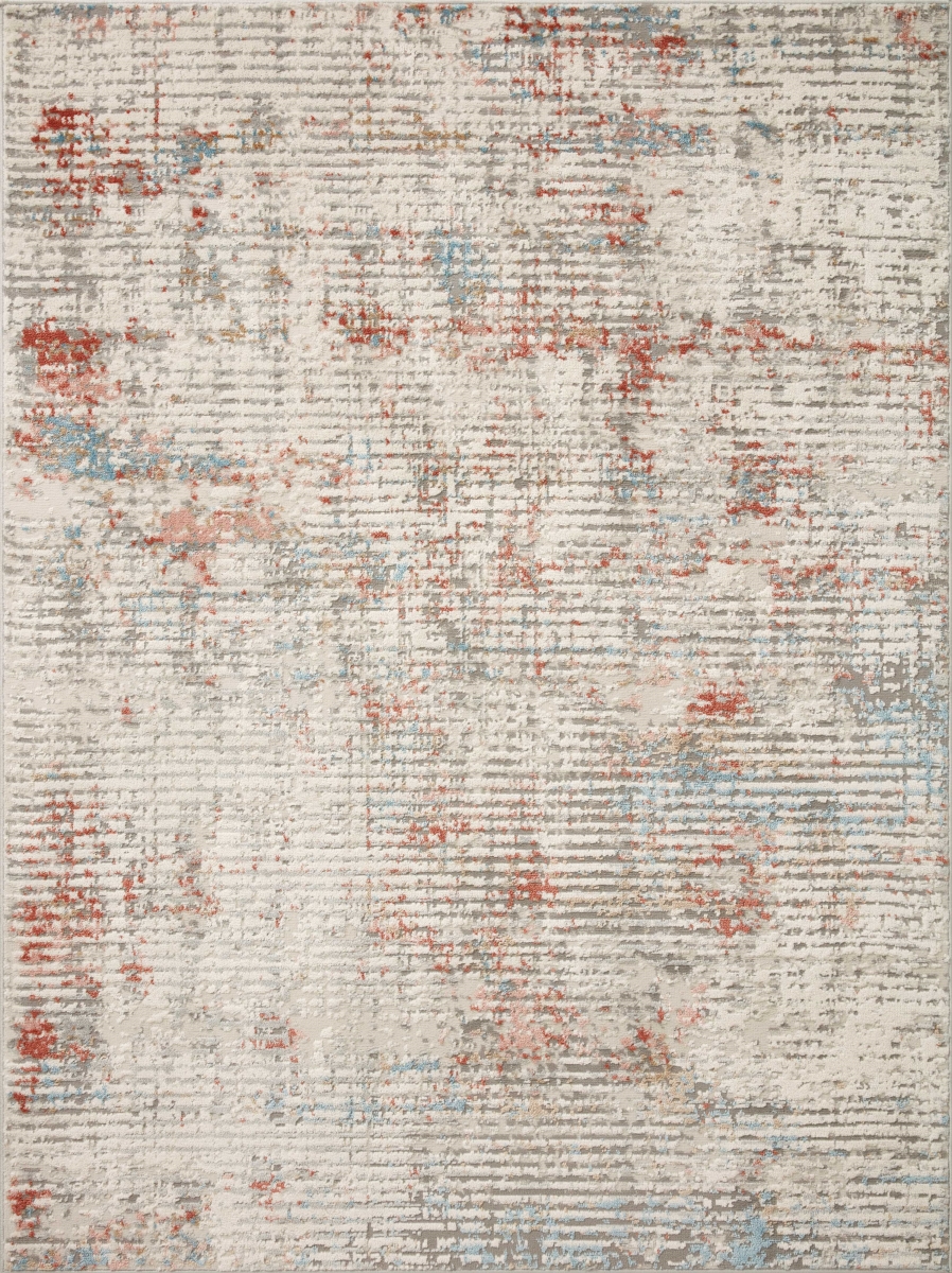ESTEEST-04IVML160S 18 x 18 in. Sample Estelle Power Loomed Transitional Square Area Rug, Ivory & Multi Color