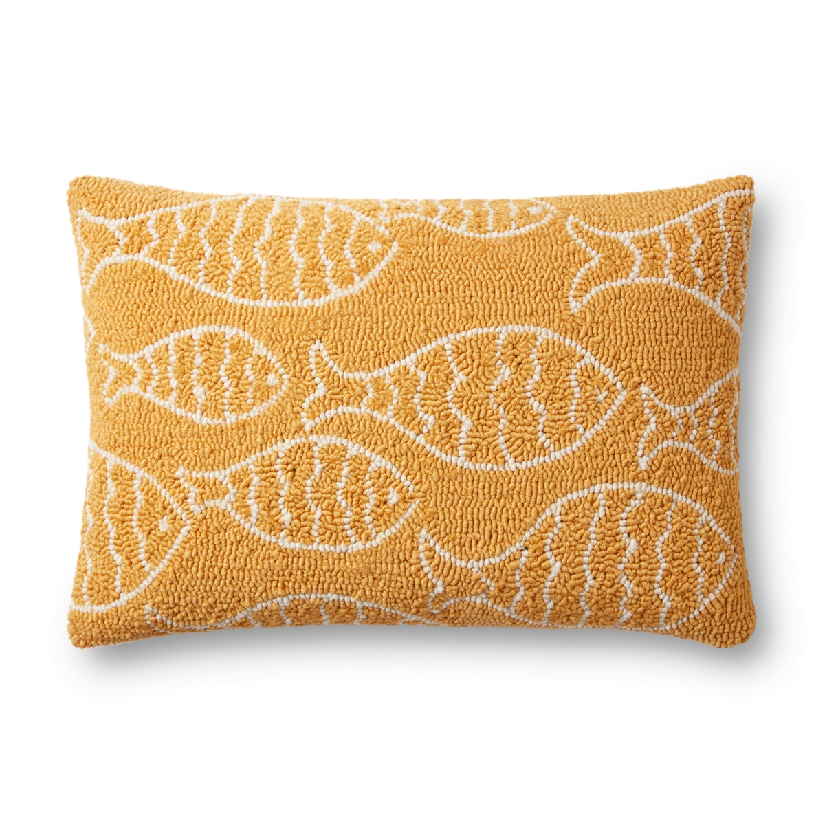 DSETP0908YE00PI15 Transitional Knife Edge Hooked Pillow, Yellow - 16 x 26 in.