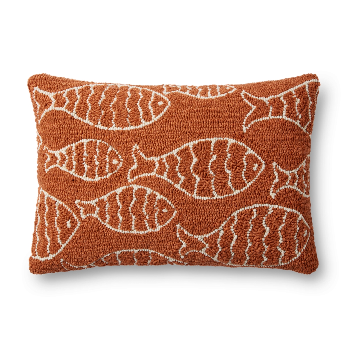 DSETP0908OR00PI15 Transitional Hooked Knife Edge Pillow, Orange - 16 x 26 in.
