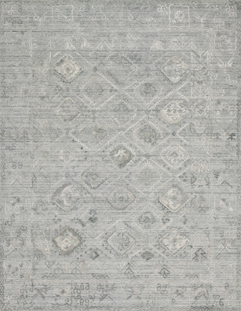 Loloi EMMEEMM-05MILC4060 4 x 6 ft. Hand Loomed Emmett Transitional Rectangle Area Rug, Mist & Light Grey