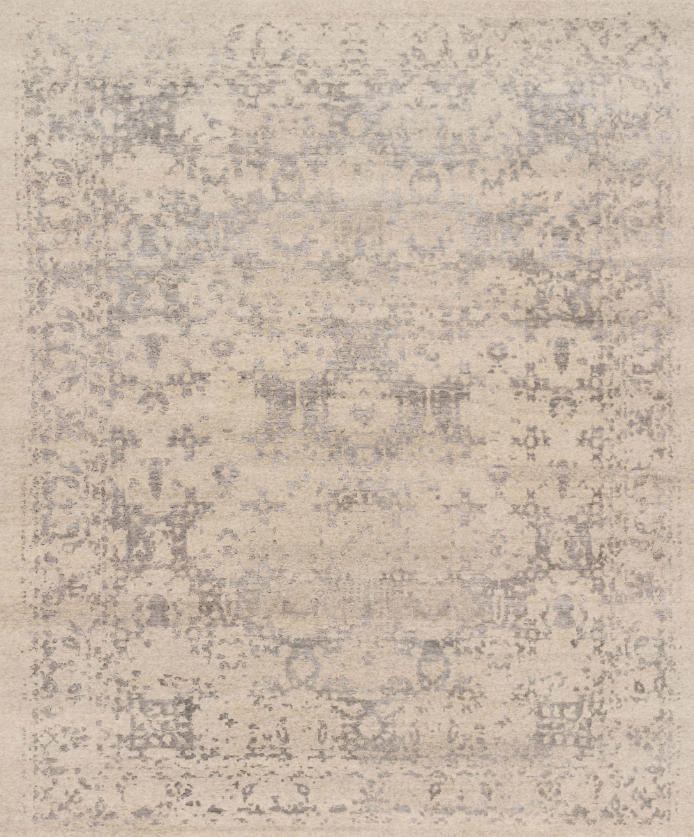 ELSAEF-01PW007999 7 ft. 9 in. x 9 ft. 9 in. Elsa Hand Knotted Transitional Rug, Pewter