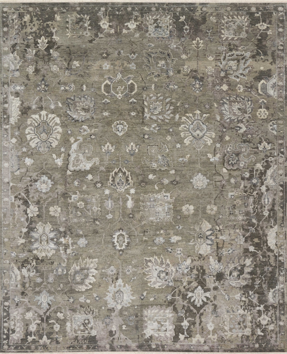 Loloi NEWANA-04WASI2030 2 x 3 ft. Hand Knotted New Artifact Transitional Rectangle Area Rug, Walnut & Silver