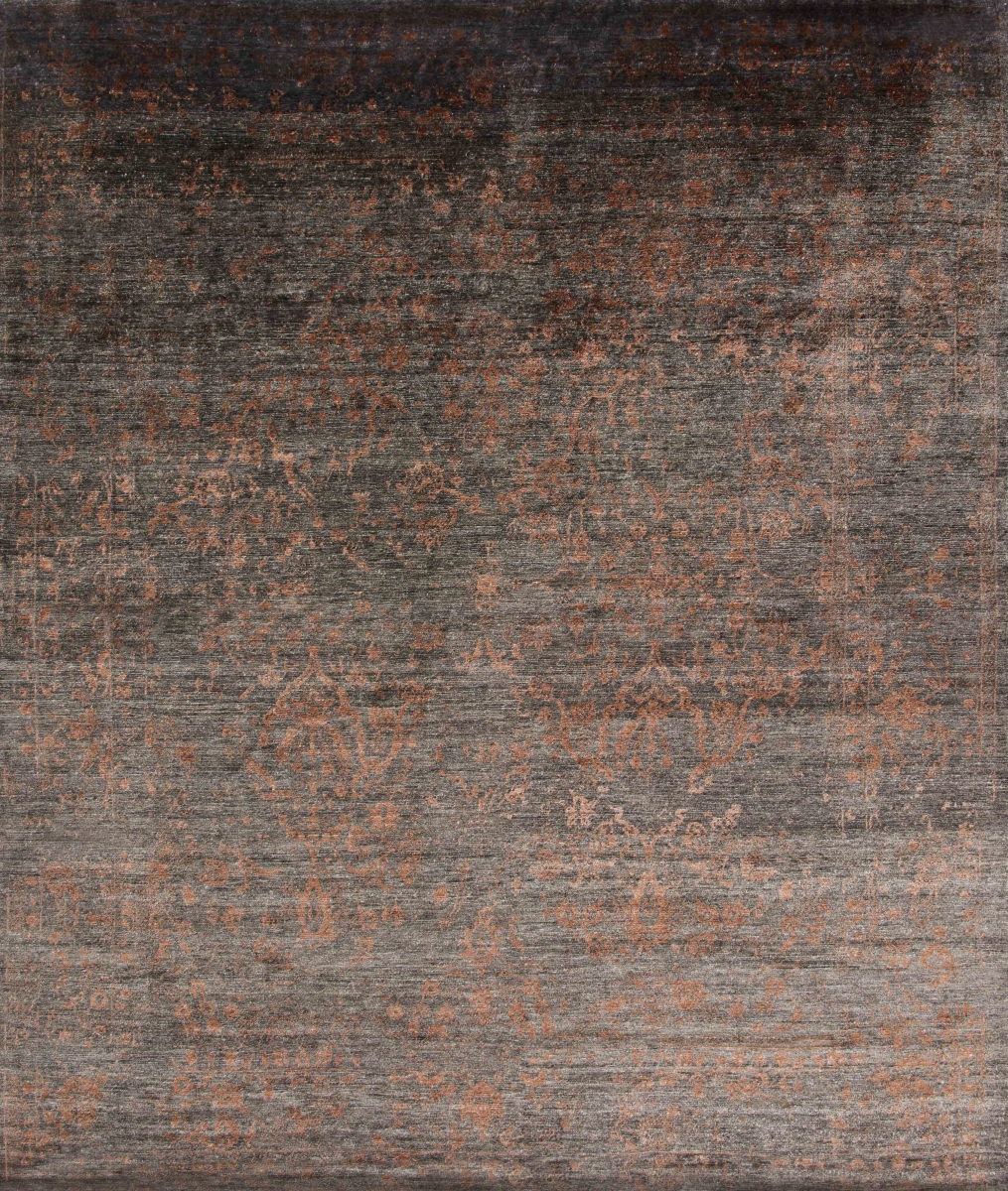 MIGEMK-04CCCP2030 2 ft. x 3 ft. Mirage Hand Knotted Transitional Rug, Charcoal & Copper