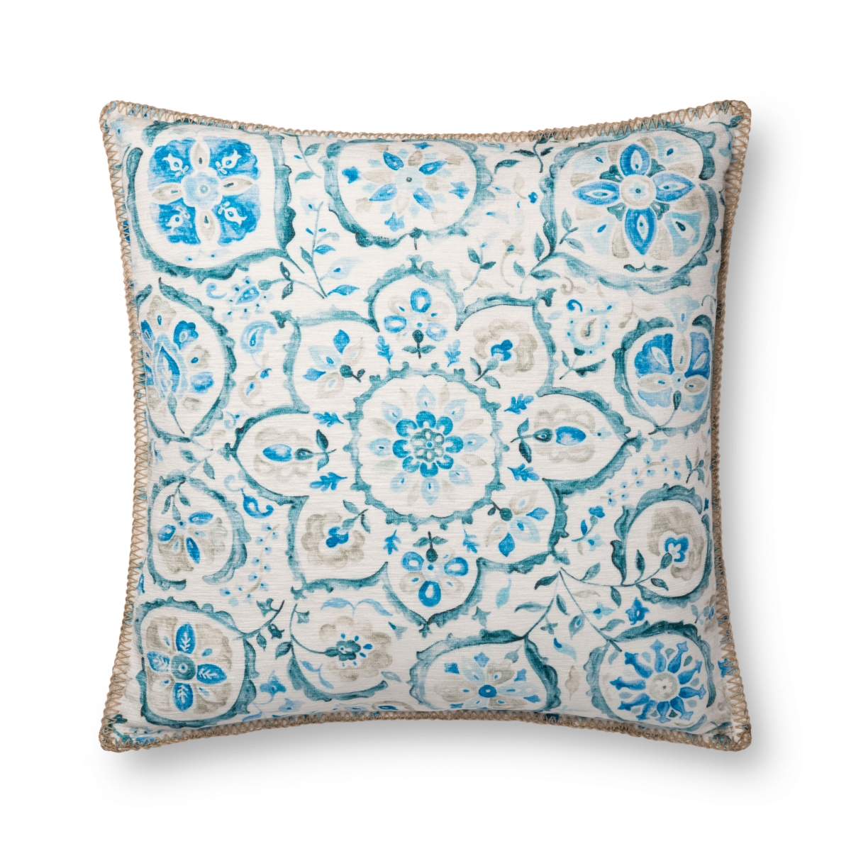 Picture of Loloi Rugs PSETP0747BB00PIL3 22 x 22 in. Polyester Throw Pillow Cover with Poly Insert&#44; Blue
