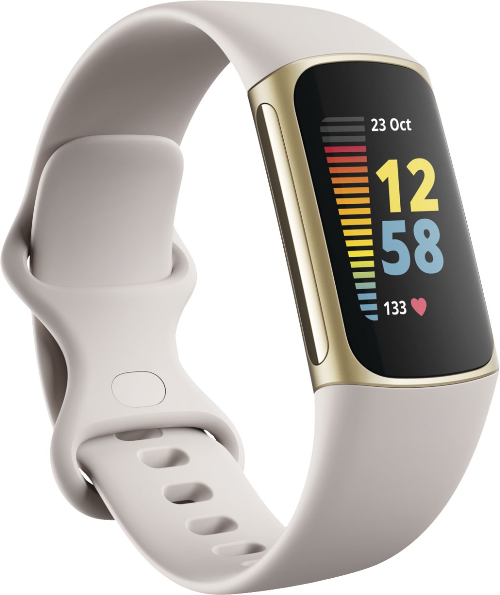 Picture of Fitbit FB421GLWT Charge 5 Advanced Fitness & Health Tracker&#44; Lunar White & Soft Gold - One Size