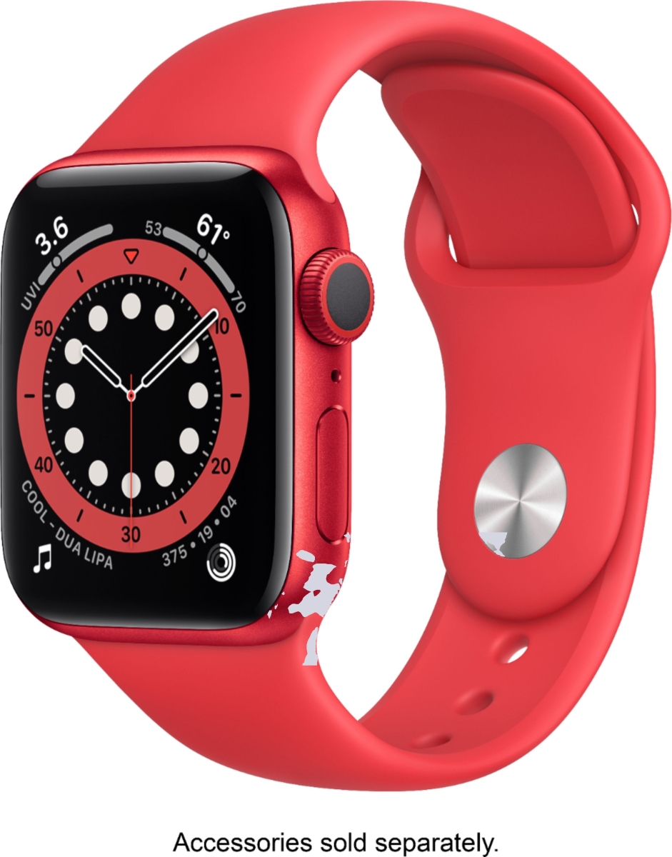 Picture of Apple M00M3LL-A 44 mm Series 6 Red Aluminum Case Apple Watch with Red Sport Band