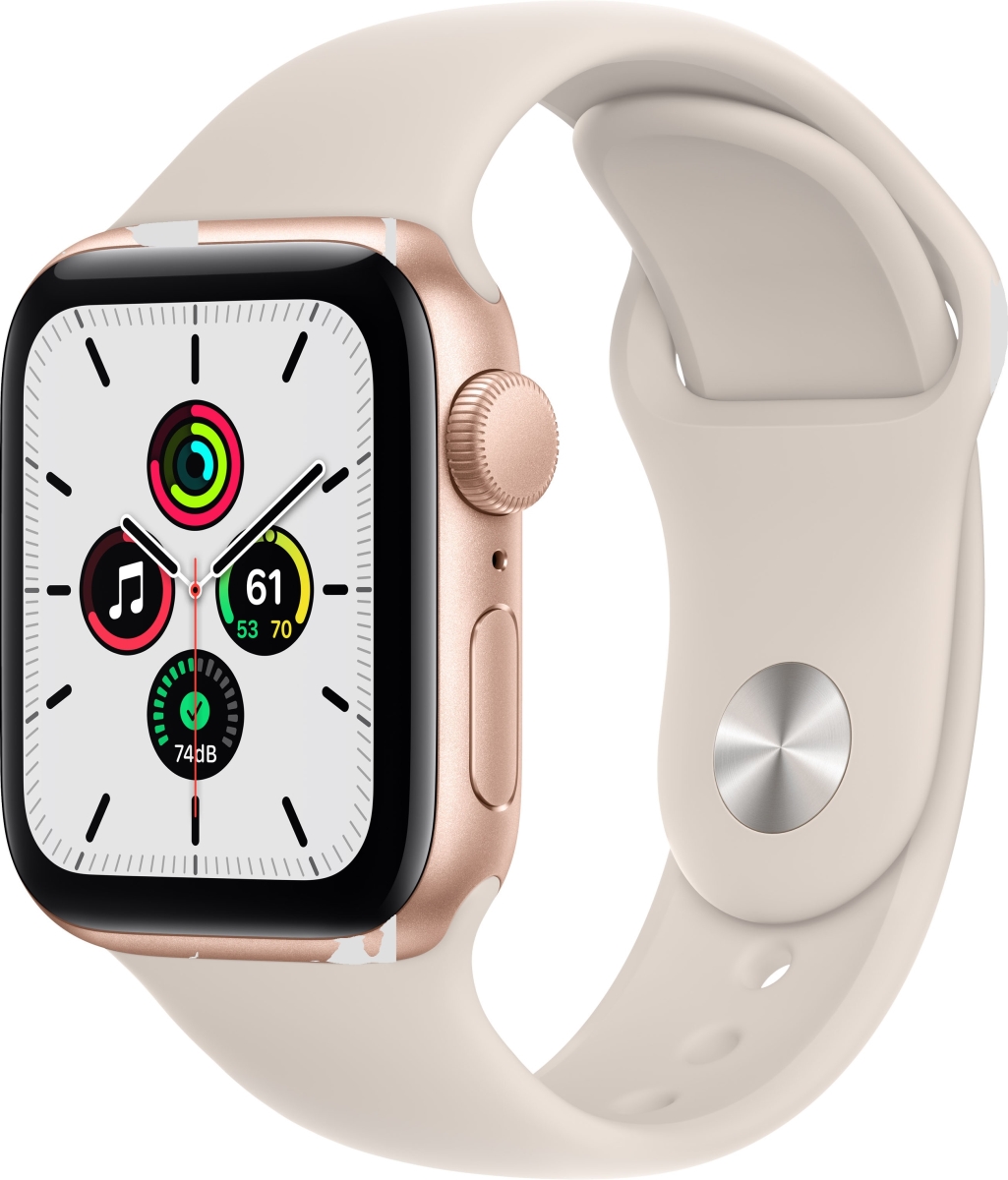 Picture of Apple MKQ03LL-A 40 mm SE Gold Aluminum Case Apple Watch with Starlight Sport Band