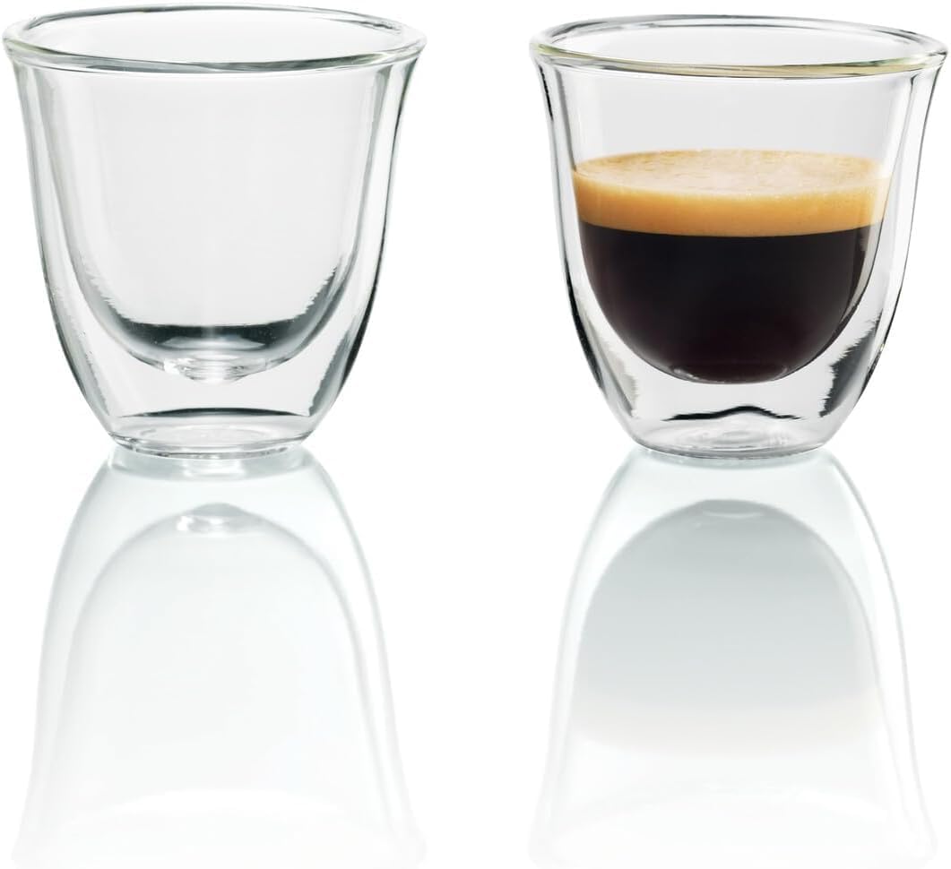 Picture of DeLonghi DLSC310 60 ml Double Walled Thermo Espresso Glasses, Set of 2