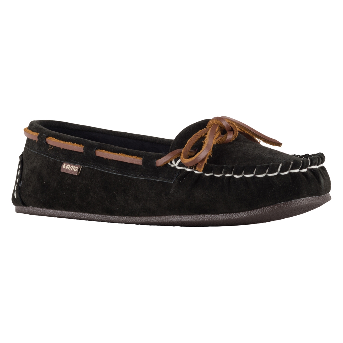 EW1361-BLK-5 Womens Sabrina Moc II, Black - Size 5 -  Lamo Sheepskin