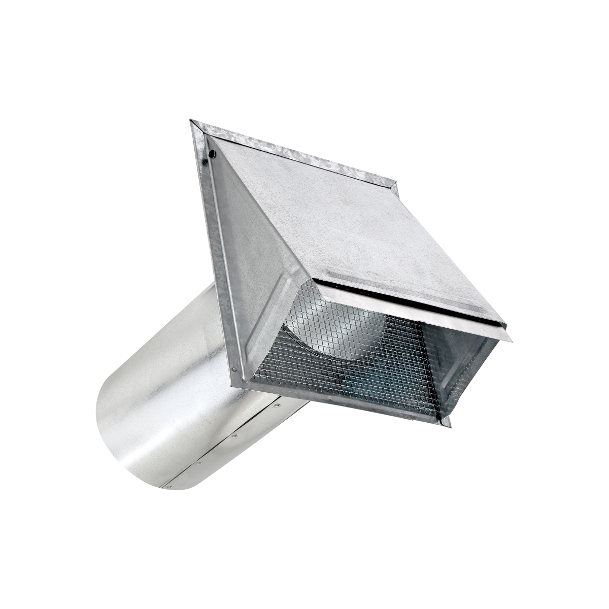 Lambro Industries 3470GMS-11 7 in. 26 Gauge Spring Damper Wire Mesh Screen Galvanized Steel Wall Exhaust Hood Bath Fan Vent with 11 in. Pipe