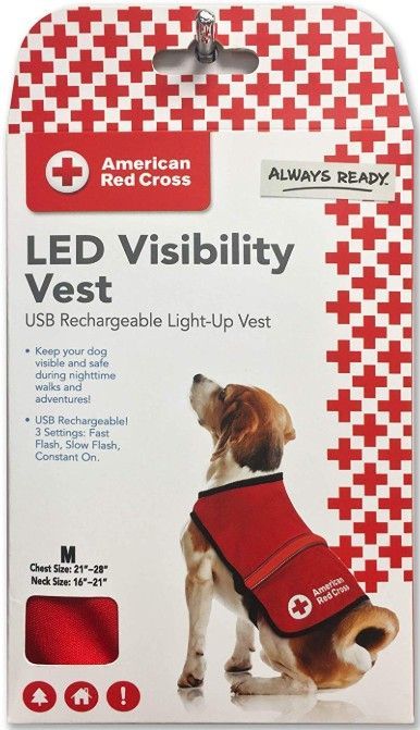 Picture of Penn Plax PP08504 American Red Cross Light Up Safety Visibility Vest - Medium
