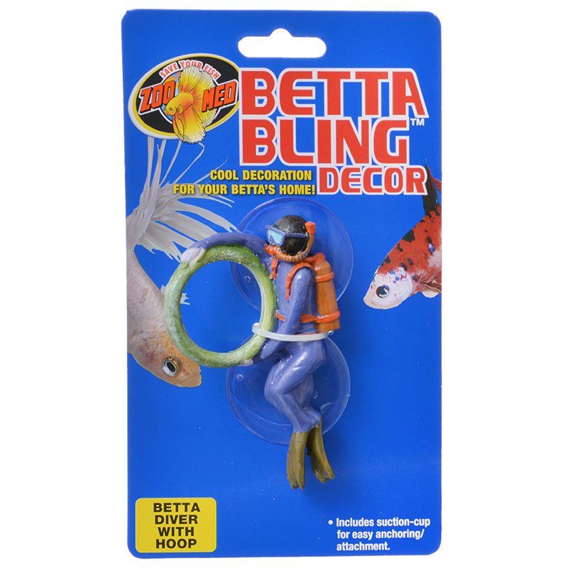 Picture of Zoo Med ZM24222 Betta Bling Diver with Hoop Decor