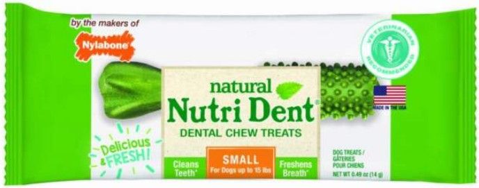 Picture of Nylabone U84275 Natural Nutri Dent Fresh Breath Limited Ingredients Dog Chews - Small