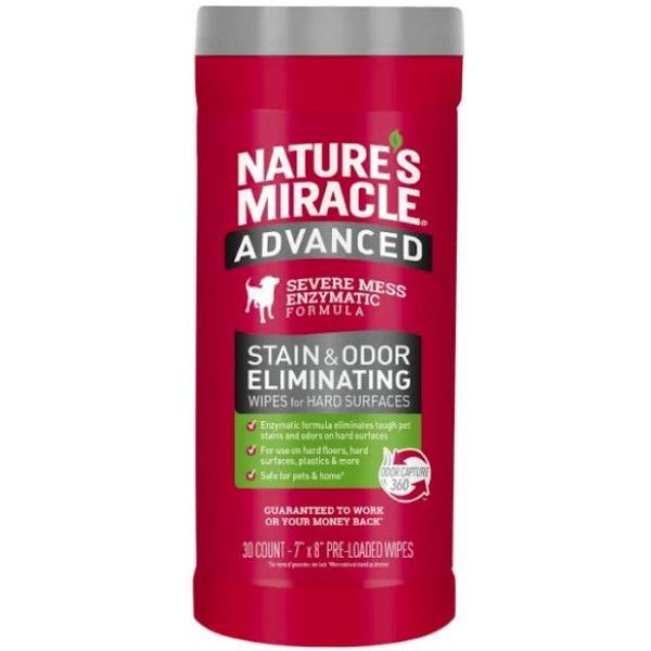 Picture of Pioneer Pet PNP28418 Natures Miracle Advanced Stain & Odor Eliminating Wipes for Hard Surfaces - 30 Count