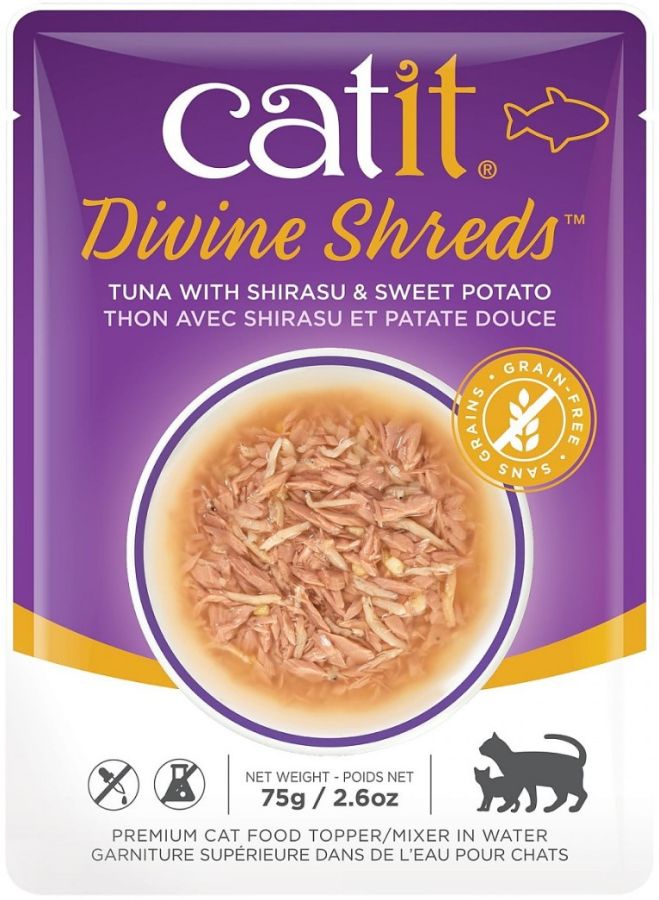 Picture of Catit XC4687 2.65 oz Divine Shreds Tuna with Shirasu & Sweet Potato