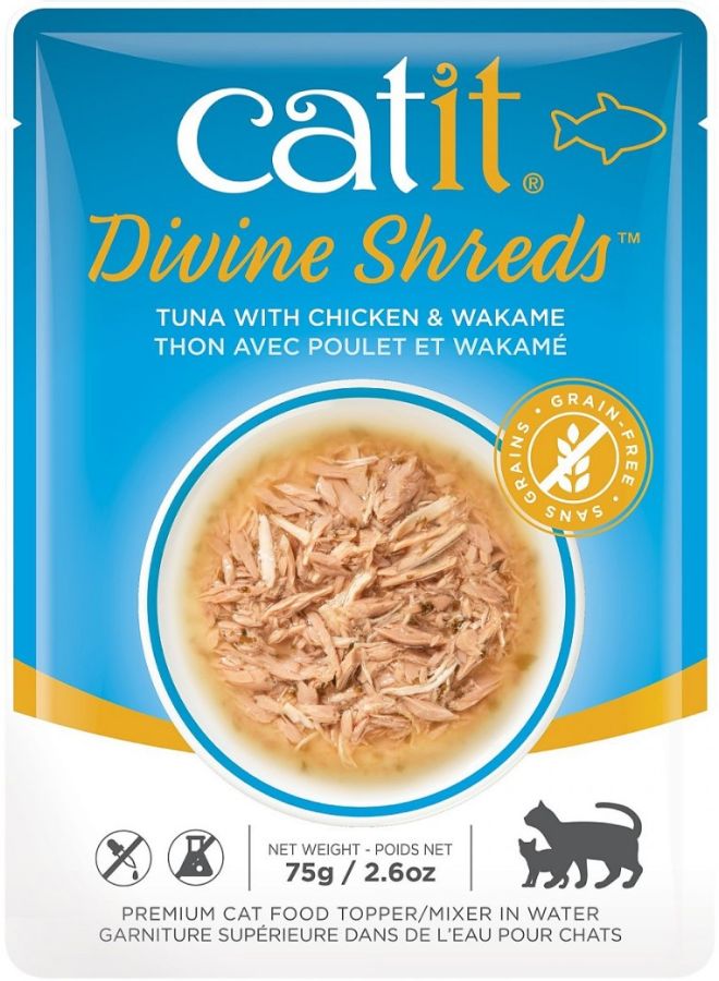 Picture of CatIt XC4688 2.65 oz Divine Shreds Tuna Cat Food with Chicken & Wakame