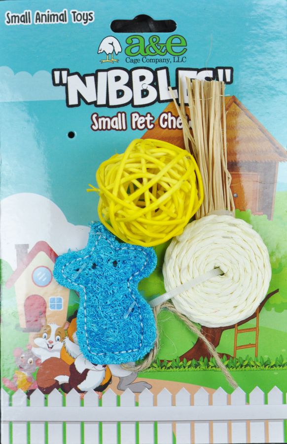 Picture of AE Cage AE00961 Nibbles Lollipop & Loofah Chew Toys&#44; Assorted Color - 3 Count