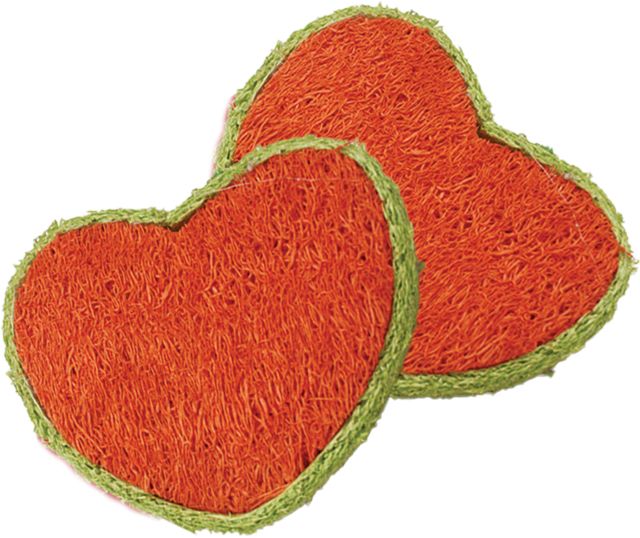 Picture of AE Cage AE00964 Nibbles Hearts Loofah Chew Toys - 2 Count