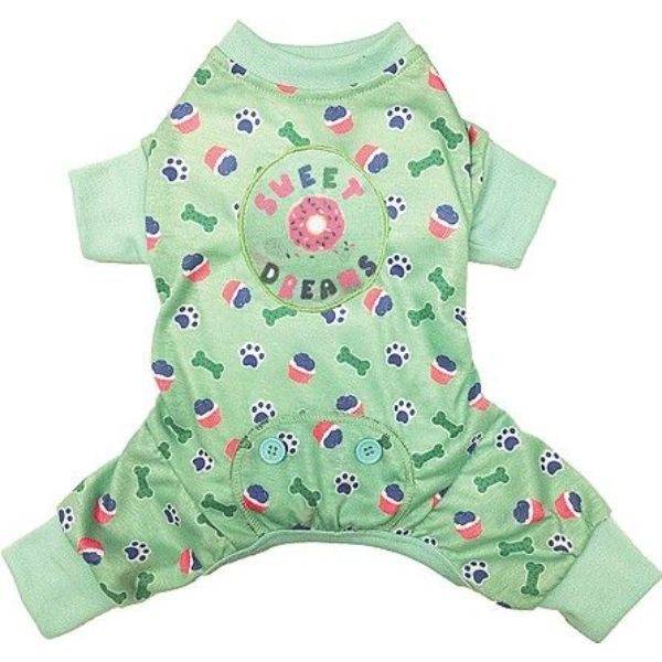 Picture of Fashion Pet ST02562 Sweet Dreams Dog Pajamas Mint - Extra Small