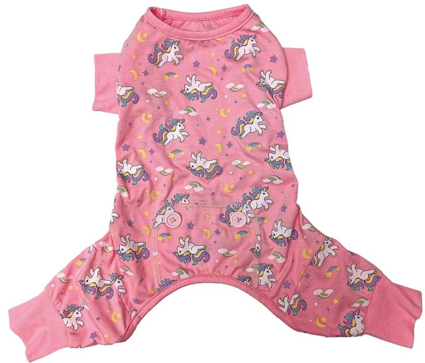 Picture of Fashion Pet ST02629 Unicorn Dog Pajamas, Pink - Medium