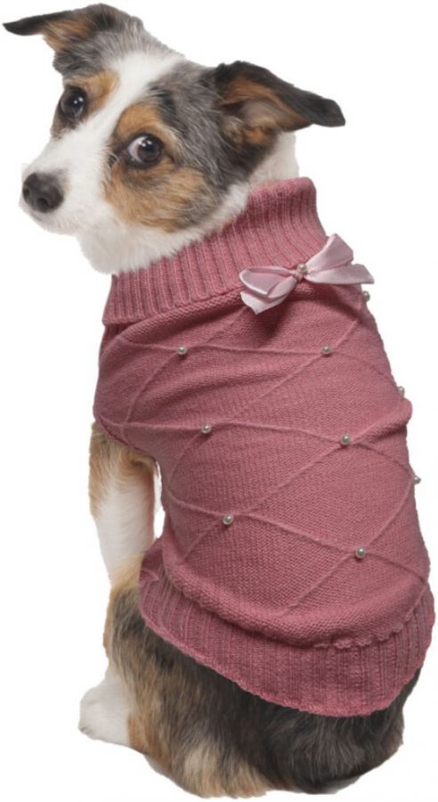 Picture of Fashion Pet ST02802 Flirty Pearl Dog Sweater&#44; Pink - Extra Small