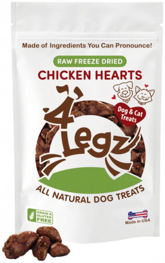 Picture of 4Legz LGZ49394 4 oz Freeze Dried Chicken Hearts Dog Treats
