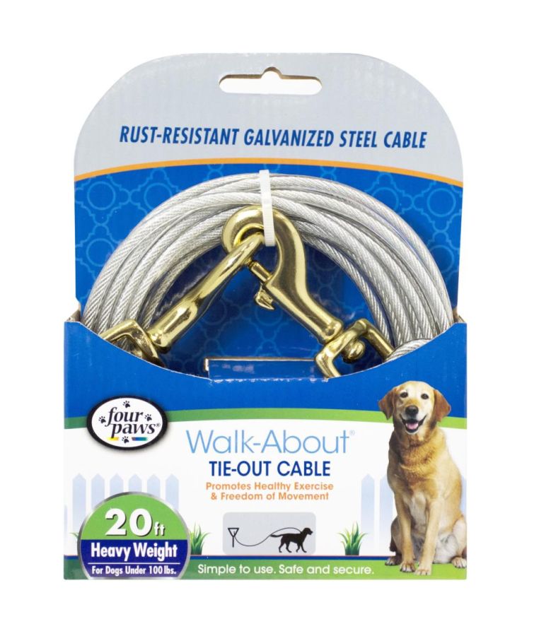 Picture of Four Paws FF90220 20 ft. Up To 100 lbs Walk-About Tie-Out Cable Heavy Weight for Dogs