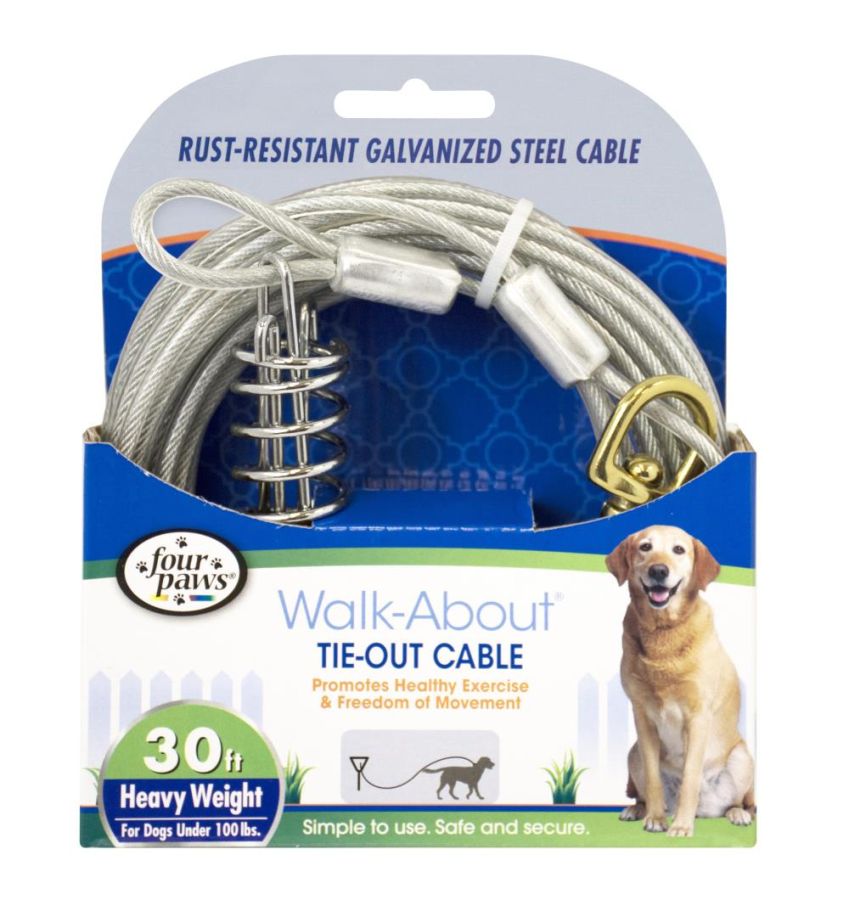 Picture of Four Paws FF90230 30 ft. Up To 100 lbs Walk-About Tie-Out Cable Heavy Weight for Dogs