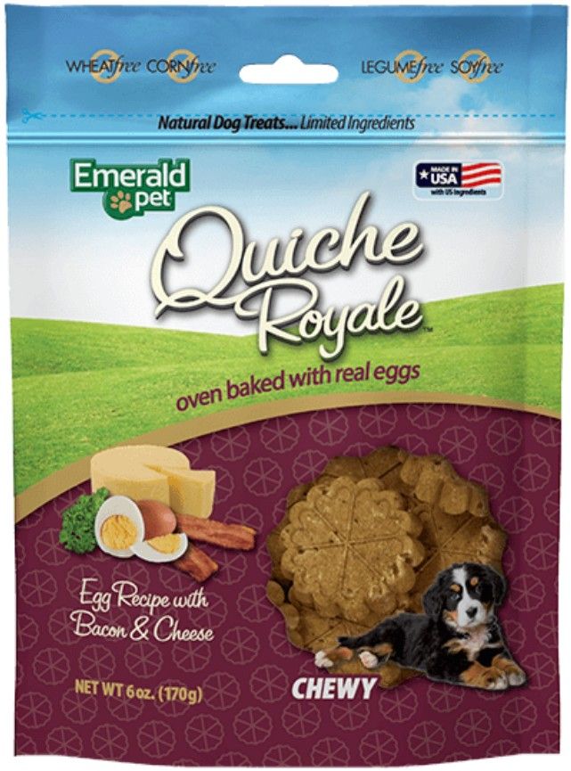 Picture of Emerald Pet EMR16704 6 oz Quiche Royal Bacon & Cheese Treat for Dogs
