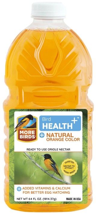 Picture of More Birds HS00704 64 oz Health Plus Ready To Use Oriole Nectar, Natural Orange