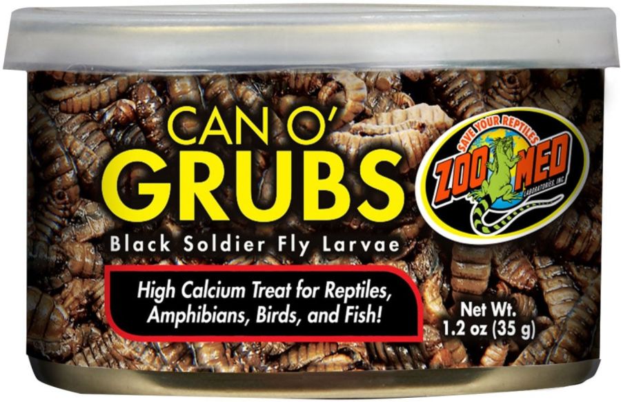 Picture of Zoo Med ZM40155 1.2 oz Can O Grubs Black Soldier Fly Larvae High Calcium Treat