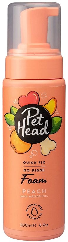 Picture of Pet Head AN90442 Quick Fix No-Rinse Foam for Dogs Peach with Argan Oil