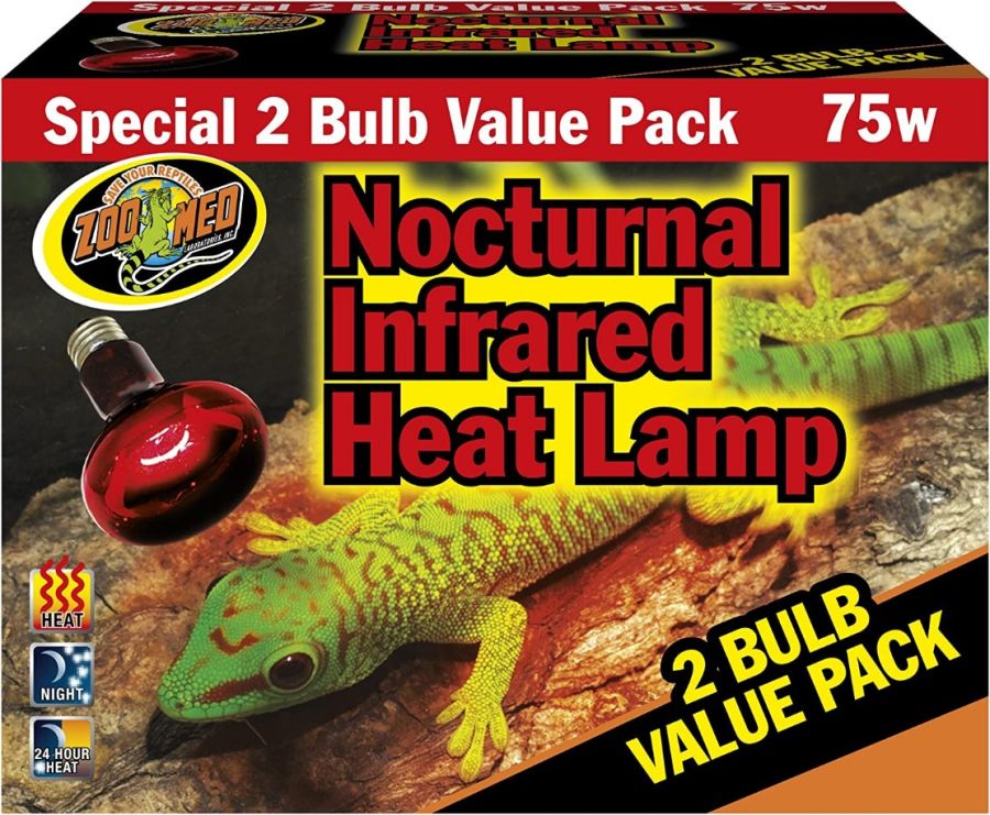Picture of Zoo Med ZM33076 75W Reptile Nocturnal Infrared Heat Lamp - 2 Count