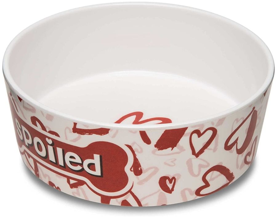 Picture of Loving Pets PC07151 Dolce Moderno Bowl - Spoiled Red Heart Design - Large