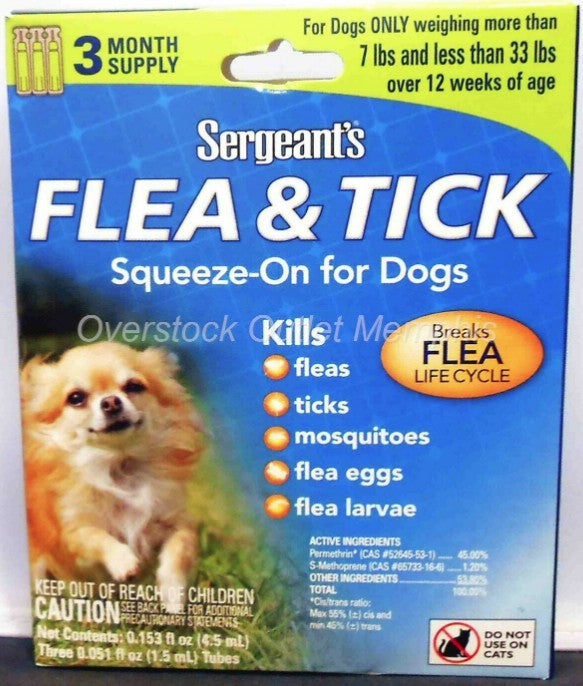 Picture of Sergeants SG02163M 33 lbs Flea & Tick Squeeze-On for Dogs