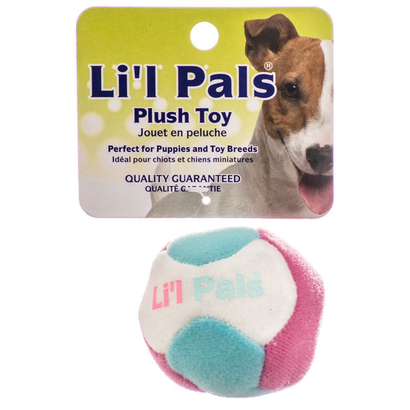 Picture of Lil Pals 84209M Multi Colored Plush Ball with Bell for Dogs
