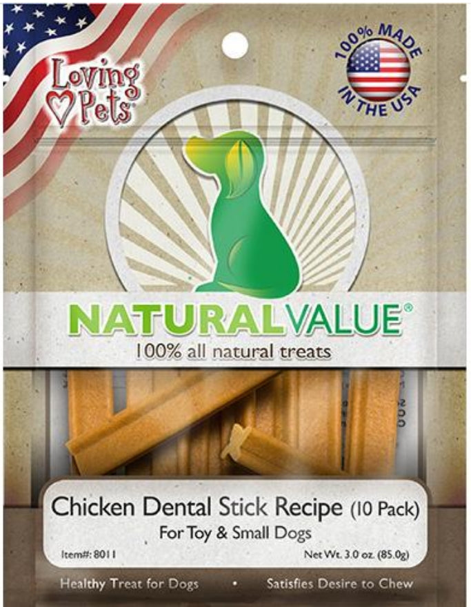 Picture of Loving Pets PC08011M Natural Value Chicken Dental Sticks Treat