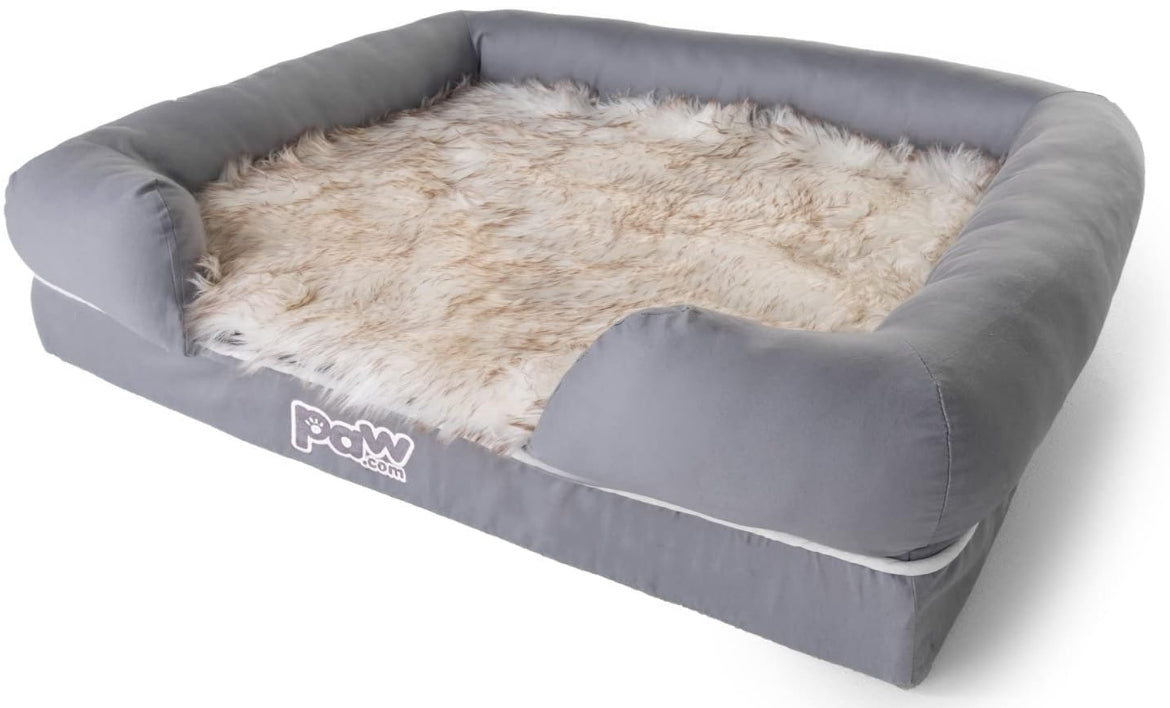 Picture of Paw PAW91082 PupLounge Memory Foam Bolster Bed & Topper