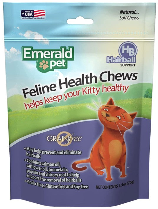 Picture of Emerald Pet EMR00443M Feline Health Chews Hairball Support