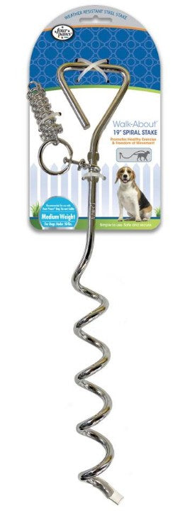 Picture of Four Paws FF95000P Walk About Spiral Tie Out Stake Weight for Dogs - Medium