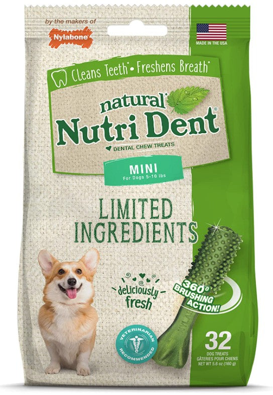 Picture of Nylabone U84266N Natural Nutri Dent Fresh Breath Limited Ingredients Mini Dog Chews