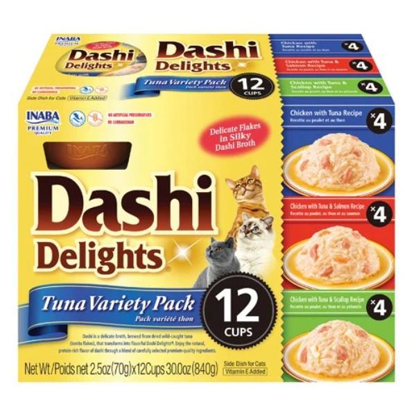 Picture of Inaba INA85097M Dashi Delight Tuna Flavored Variety Pack Bits in Broth Cat Food Topping