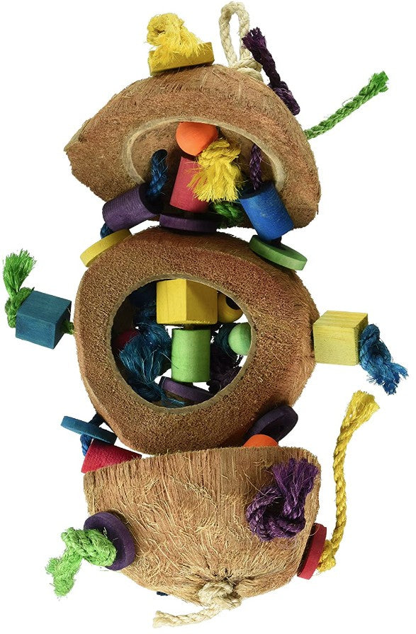 Picture of Penn Plax PP08828M Natural Coconut Bird Kabob with Wood & Sisal