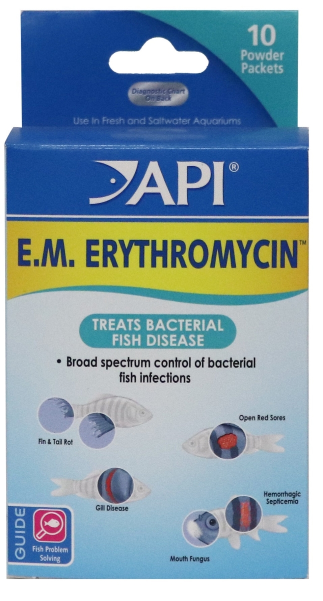 Picture of API AP055PM E.M. Erythromycin Treats Bacterial Fish Disease Medication