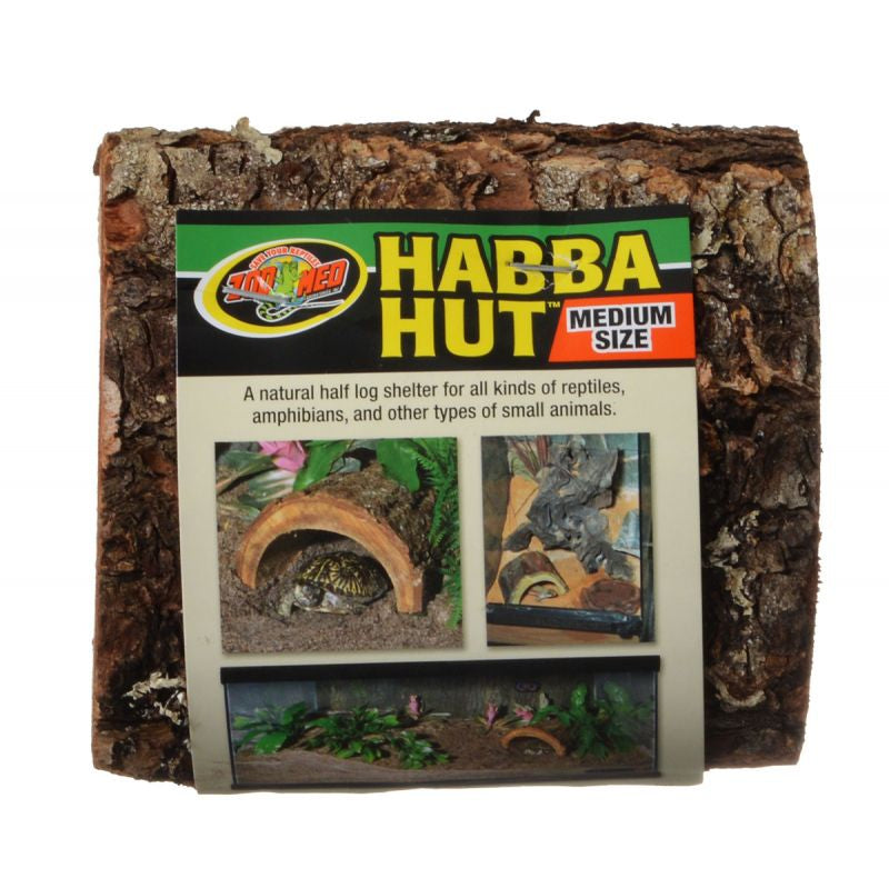 Picture of Zoo Med ZM20082P Habba Hut Natural Half Log Shelter for Reptiles&#44; Amphibians&#44; & Small Animals