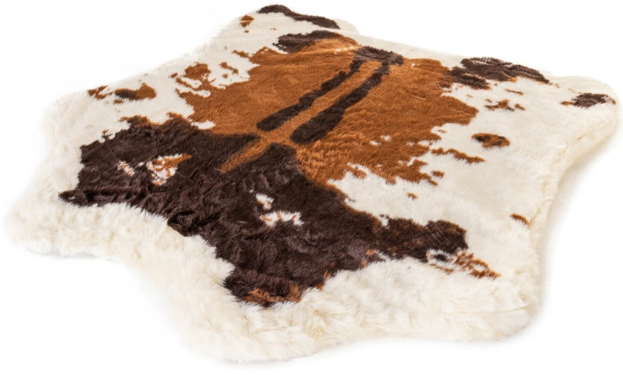 Picture of Paw PAW91075 Puprug Animal Print Memory Foam Dog Bed for Brown Faux Cowhide