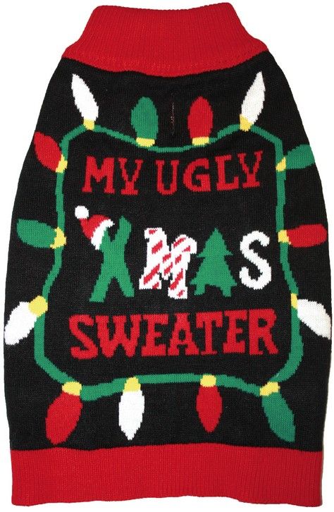 Picture of Fashion Pet 104614 Black Ugly XMAS Dog Sweater - Small