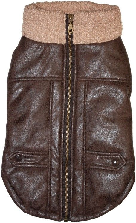 Picture of Fashion Pet 702294 Brown Bomber Dog Jacket, Small