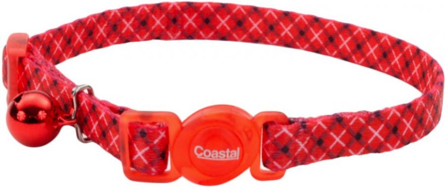 Picture of Coastal Pet 06701 WRP12 12 x 0.375 in. Safe Cat Breakaway Collar White & Red Plaid